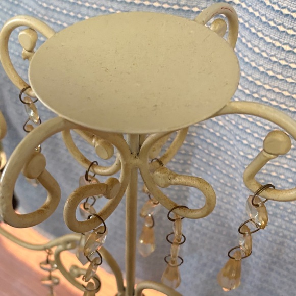 Elegant Cream Candelabra with Crystal Accents - Picture 7 of 8